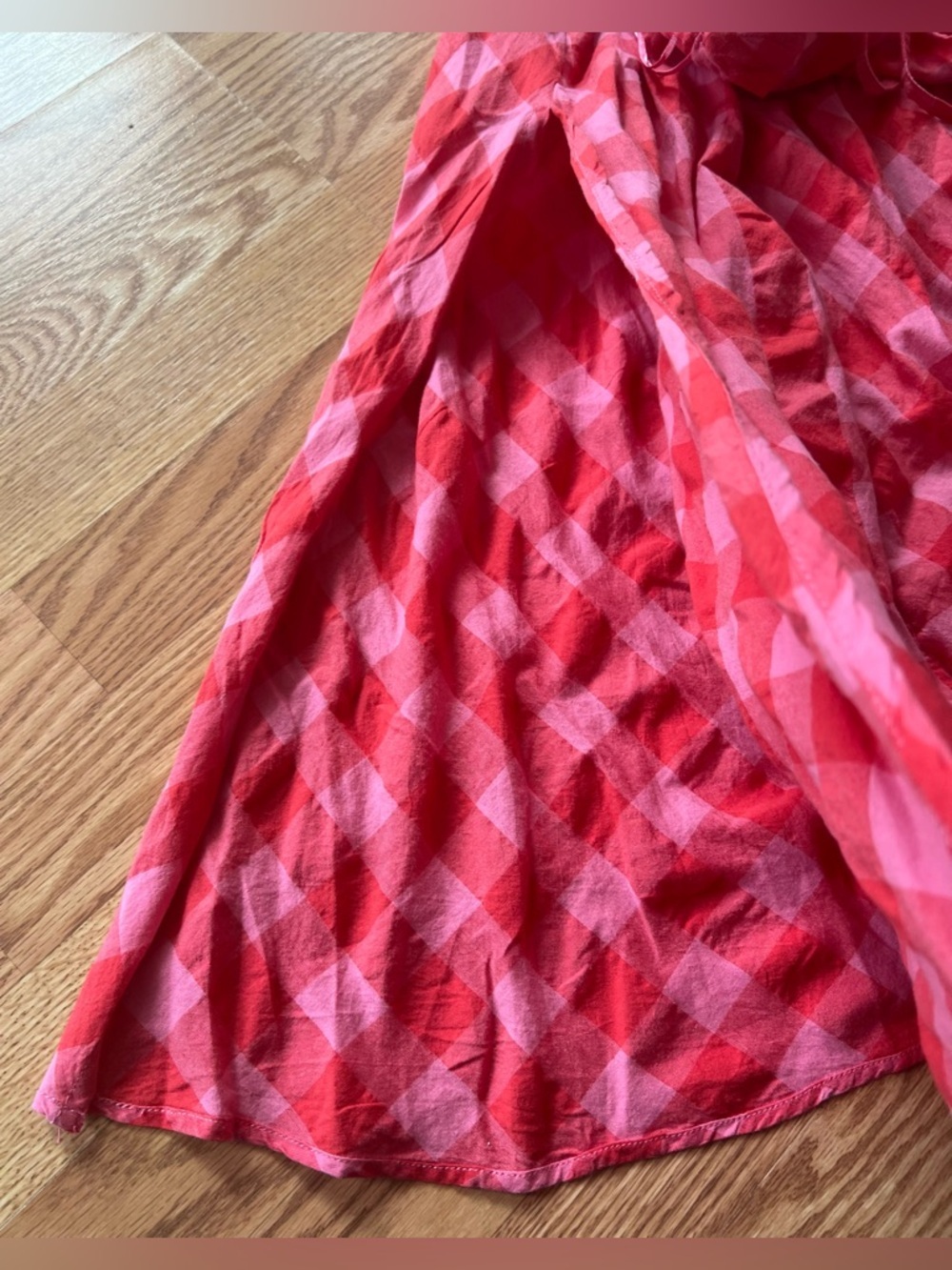 Free People Via Midi Dress In a Bohemian Red Gingham Print Size Small NWT - Picture 6 of 13